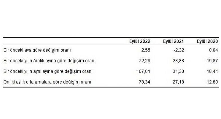 Hizmet Üretici Fiyat Endeksi (H-ÜFE) yıllık yüzde 107,01, aylık yüzde 2,55 arttı