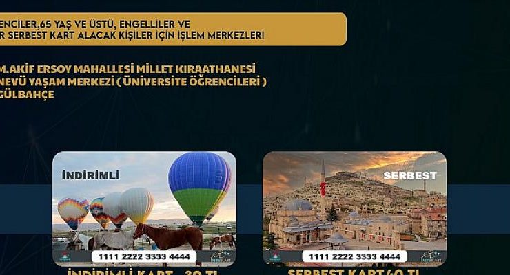 Nevşehir’de Şehir İçi Ulaşımda Nevkart Dönemi Başlıyor