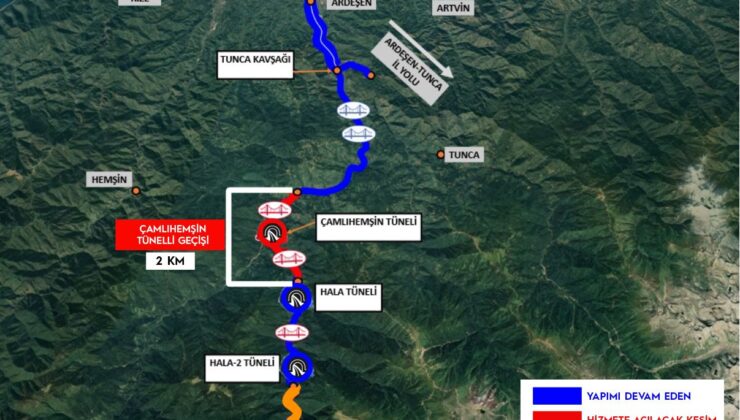 Ayder Yolunda Yeni Etap: Çamlıhemşin Tüneli ve Köprüler Pazartesi Günü Açılıyor